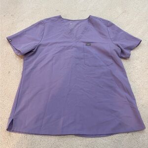 Figs Scrub Top Purple V-neck XLarge